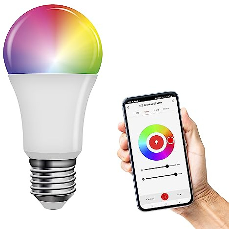 EMOS GoSmart - Smart Home RGB LED-Lampe A60 mit App - E27 - dimmbar, mehrfarbig & Weißtöne - 806lm - sparsam, 9W (statt 60W Glühbirne) - 20 000 Stunden - ZigBee - Google Home und Alexa kompatibel