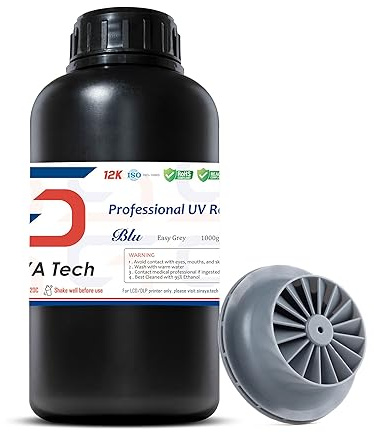 Siraya Tech Blu Tough 3D Drucker Resin (Easy Grau, 1kg) | Hohe Festigkeit und Präzision, leicht zu drucken, robust und hochauflösend, vielseitig für LCD/DLP-Drucker