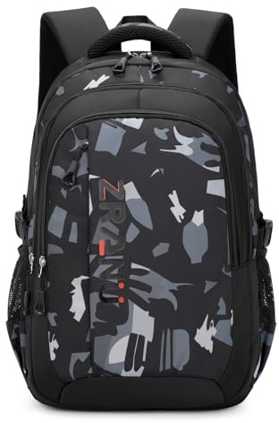 Amythe Rucksack Jungen Schulrucksack Teenager- Lässiger Daypack Herren Wasserdicht für 15.6 Zoll Laptop, Schultasche Jungen 5.- 9. Klasse Modischer Ranzen, Schwarz
