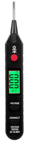 Shkalacar Spannungsprüfer, Bereich AC 12-300V Berührungsloser Digital Pen Multimeter mit Ton-Licht-Alarm, Elektrischer Tester für Neutraler und stromführender Leitungsprüfer