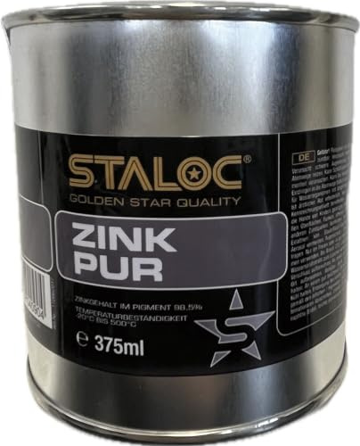 Staloc Zink Kaltverzinkung, Rostschutz Grundierung Metallschutzlack, 375ml grau