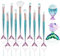 12 PCS Ensembles de Pinceaux de Maquillage de, Mermaid Maquillage Pinceaux Set avec une barrette Brosse Cosmétique de Nylon Beauté Brosses Kit Fond de Teint Poudre Crème Sourcils Eyeliner Fard à Joues