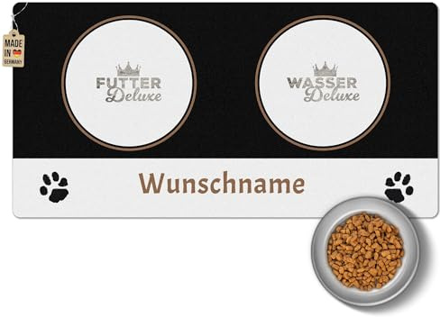 PR Print Royal Napfunterlage mit Name selbst gestalten - Deluxe - Futtermatte für Hunde & Katzen - Personalisierte Geschenkidee, Waschbar | 80 x 40 cm, rutschfest