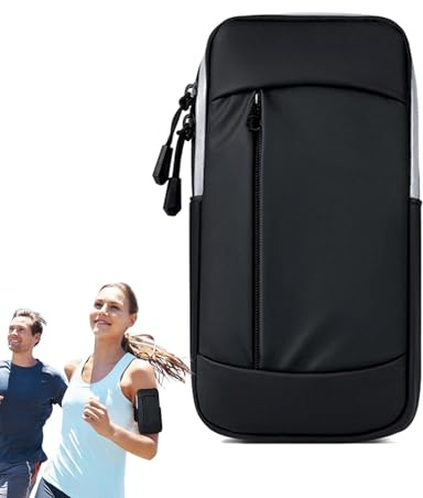 Armphone Holder - Waterproof Key Holder, Phone Armband Arm Bag | Armphone Holder Outdoor Training Phone Holder Sport Bag, Adjustable Strap Waterproof Running Armband for Most Smartphones, 4.13x7.48