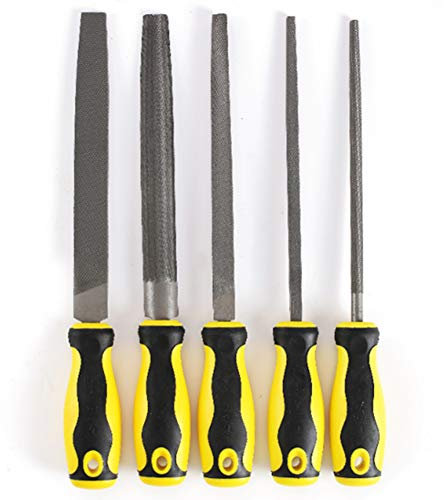 QPWYSH Holzmeißel, Feilen- und Raspeln-Set, sortierte Handfeile mit flachem Dreieck, Halbrunder und runder Feile, Metallraspel for Holzarbeiten, Metall und Modus 6 Zoll