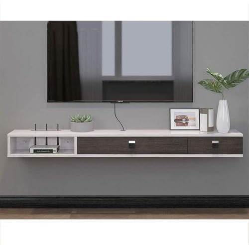 Floating TV Unit Console, Wall Mounted TV Stand Shelf Rack Cabinet Media Entertainment Console Gaming Shelving Unit With 3 Drawers Home Furniture
