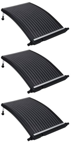 ShGaxin Lot de 3 panneaux chauffants solaires incurvés pour piscine 110 x 65 cm