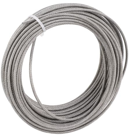 SEAFRONT Stainless Steel Wire Rope Kit Wire Turnbuckle Lock for Clotheslines Garden Climbing Plant Support Lines 66ft Length 3mm Diameter