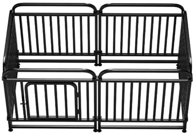 Hundezaun Camping Metall Faltbar Schwarz mit Tür Leicht zu Reinigen Welpenauslauf Indoor und Outdoor Gehege für Kleintiere Einfacher Aufbau(100 * 50 * 50cm)