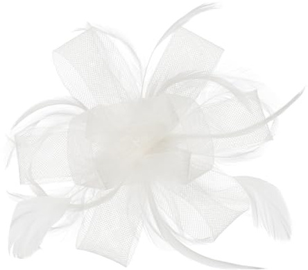 Fascinator Hut Blumen Pillbox Hut mit Schleier Federn Braut Kopfbedeckung Damen Mädchen Haar Clip Elegant Hochzeit Kirche Kopfschmuck Accessoire Cocktail Tea Party 20er 50er Jahre Haarschmuck
