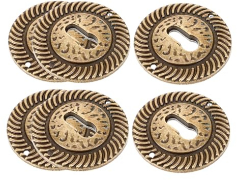 Cache Serrure Porte Ronde en Alliage de Zinc Style Vintage 6pcs | Plaque de Serrure Décorative, Cache Serrure Vintage pour Clés, Finition Café pour Armoires et Murs