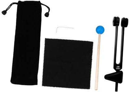 OFFIGAM 1 Satz Teiliges Om Stimmgabel für Klangheilung und Vibrationstherapie Förmigem Hammer und Tragetasche für Yoga und Meditation Zufällige Farbe Zufällige Farbe