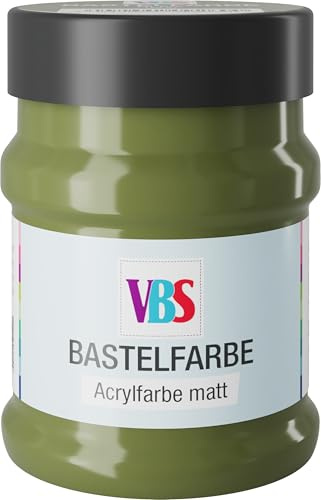 VBS Bastelfarbe matt 230ml wasserfest lichtecht geruchsneutral lösungsmittelfrei hochpigmentiert Malfarbe Malen Farbe Farben Olive