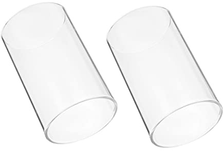 CONGARTENO 2pcs Transparent Glass Candle Cloche Domes Windproof Decorative Household Candle Holders for Wedding Banquet Home Decoration