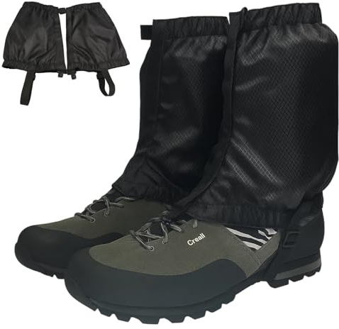 DvBCNMe Gamaschen Wandern, wasserdichte Staubdicht Einstellbare Atmungsaktive Beinschutz Gaite, Gamaschen Wandern Jagd Fahrrad für Outdoor Wandern Skifahren Klettern (Schwarz)