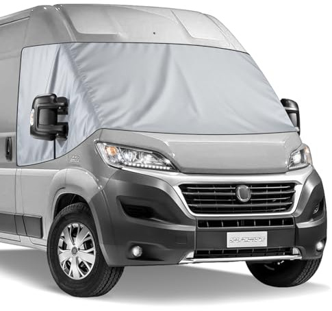 TIHOOK Wohnmobil Thermoschutz Abdeckung, Leder Frontscheibenabdeckung, Wasserdicht & Kalt Staub Schutz Sonnenschutz, Scheibenabdeckung für FI-AT Du-cato, Jum-per, BO-xer 2006–2025