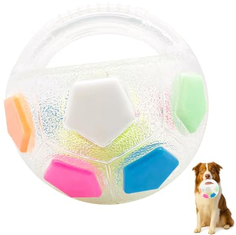 Timasser Hundeball mit Handle, Hunde Ball Anti Stress Ball Hund Hundespielzeug Balls Gummiball Hund Interaktiver Spielball für Hunde Hundeball Unzerstörbar für Mittlere Große Indoor & Outdoor (B)