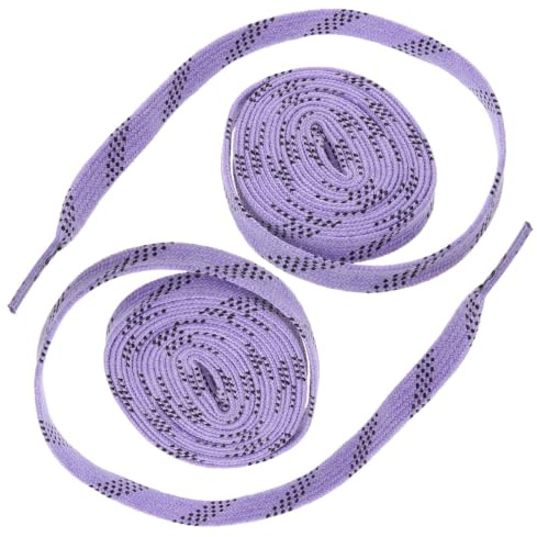 HOUDERCO Gewachste Eishockey Schnürsenkel Flach Hochfest Elastisch Ersatz für Schlittschuhe Rollschuhe Sportschuhe Lila | Gewachste SchnüRsenkel Flach FüR Sneaker Rollschuhe Sportschuhe Robust Langlebig Leicht Elastisch Alltag ZubehöR