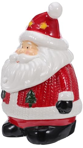 FIXOSHEE Bonbonnière Boîte À Biscuits Boîte À Biscuits Père Noël Bocal À Bonbons en Céramique Porte-Collations en Céramique Bol À Friandises en Porcelaine