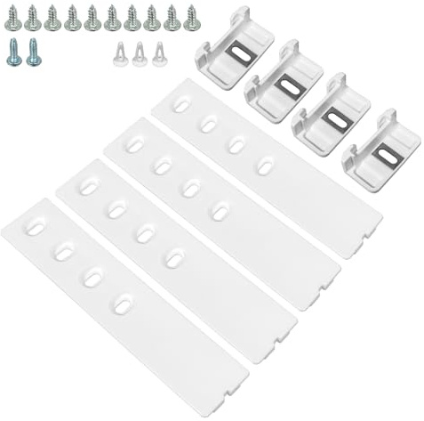 Spares2go Integrated Fridge Door Slide Mounting Universal Bracket Fixing Kit with Screws (Pack of 4)