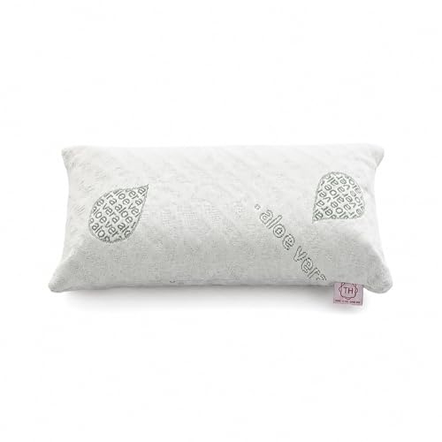 Textilhome Oreiller de Voyage Mémoire de Forme 43x24 cm avec Housse Aloe