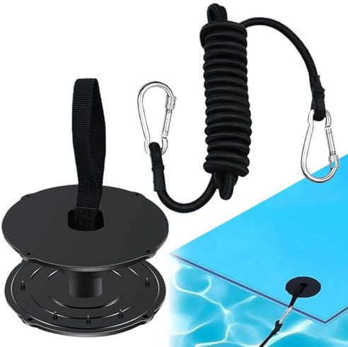 Corda Da Nuoto Per Piscina,Set Di Attrezzi Regolabile, Portatile E Stabile | Kit Ancoraggio Materassino Galleggiante | per Esterno Piscina Spiaggia Lago Giardino Ponte Barca Pontone Nave Estate