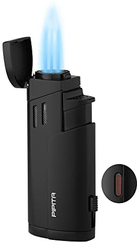 PIPITA Sturmfeuerzeug mit Jetflamme,Feuerzeug für Taschenlampe, nachfüllbar, Gasfeuerzeug, verstellbar, 3 Jet-Stabfeuerzeug Nachfüllbar Gas Feuerzeug aus Metall (Butan Nicht im)