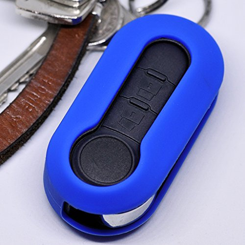 Soft Case Schutz Hülle Auto Schlüssel Klappschlüssel für Citroen Jumper Peugeot Boxer FIAT Ducato 500 Punto Doblo Panda ab ´06 / Farbe: Dunkelblau