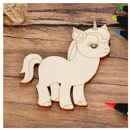 Holz Zuschnitte mit Kontur - Einhorn Unicorn - 5-40cm in 5cm Schritten, Größe:Höhe 10cm, Artikel:Einhorn 1