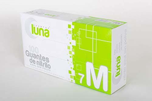 Guantes Luna Guantes en nitrilo sin Polvo, Multicolor, Talla L
