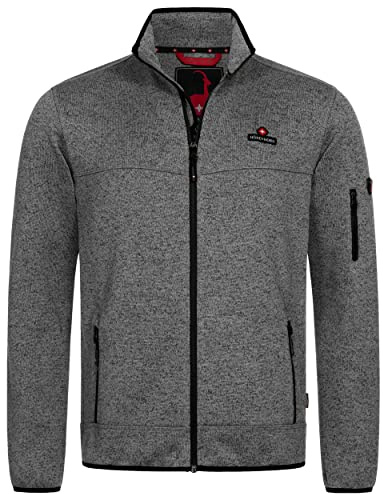 Höhenhorn Tacul Herren Jacke Cardigan mit Fleece-Innenseite Strickfleece Outdoor Sweatshirt Stehkragen Warm Norweger in vielen Farben Größen S-3XL