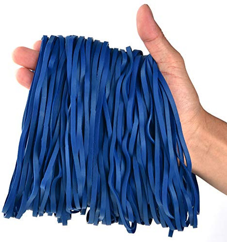 Coopay 180 Pieces Large Rubber Bands Bulk, 8 Inches Heavy Duty Strong Elastic Bands for Office Supply School Home, Securing Trash Can Garbage Cans, File Folders (Blue)