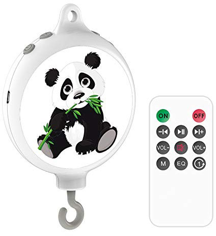COLORFULSTREAM Mobile Spieluhr für Babybett, mit 128 m TF-Karte, batteriebetrieben, Fernbedienung, mit DIY-Aufklebern.