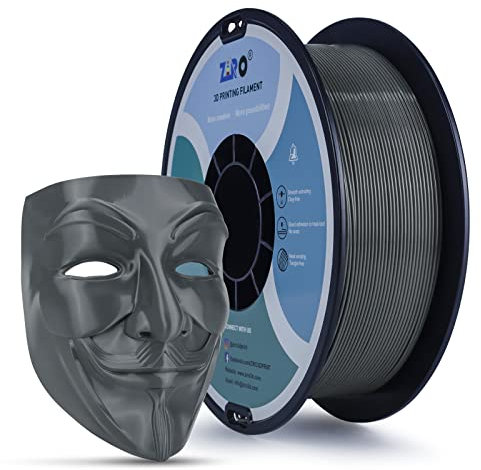 ZIRO PLA Filament 1.75mm, 3D Drucker Filament PLA Basic Color Series 1.75mm 1kg (2.2lbs), Maßgenauigkeit +/- 0,03mm, Dunkelgrau