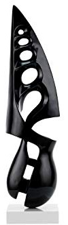 KunstLoft Skulptur modern | 100% HANDGEFERTIGT | 56x15x15cm | Kunststein Statue 'Wind in Your Sails' | Abstrakte Skulpturen | Schwarz | Deko Figur Wohnzimmer
