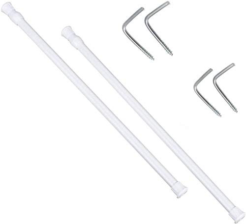 Vetrineinrete® Bastone per Tenda da Finestra 2 Pezzi con Ganci a Vite Asta telescopica allungabile da 30 a 50 cm Bacchette M7