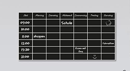 Magnetischer Stundenplan Tafelfolie - abwischbar - Magnettafel-Folie Schule - für Kinder und Jugendliche | Für echte Kreide & Kreidestifte | verschiedene Größen | Kreidetafel | Wandfolie (160x120cm)