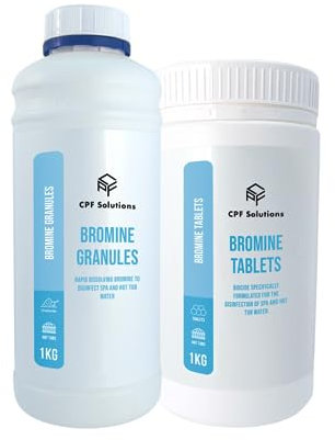 CPF Solutions Bromine Granules 1kg & Bromine Tablets 1kg - Sanitizer for spas, hot tubs, swim spas & pools.