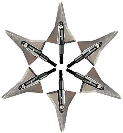 wolfman 6 pcs Pfeilspitzen Jagdspitzen 126 Grains Arrow Broadhead Jagdpfeilspitzen für Carbonpfeile Armbrust Alupfeile und Fiberglaspfeile beim Bogenschießen Bogensport