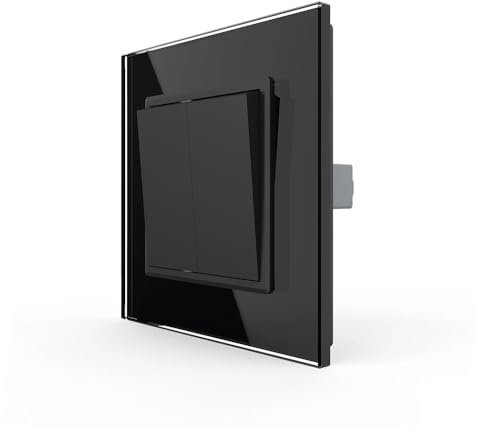 LEDBOX Interruptor Cruzamiento doble, marco negro