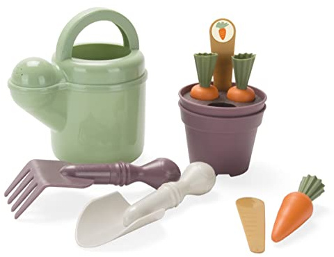 Dantoy: Green Garden - Planting Set - 11pcs, Pretend Play Gardening & Food Playset, Realistic Tool Toys, Recycled Plastic, Kids & Toddlers Ages 2+