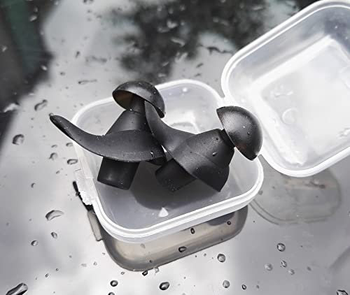 DawnDream GehöRschutzstöPsel 1 Paar weiche Ohrstecker Schwimmen silikon wasserdichte staubdichte ohrstöpsel tauchen Wasser Sport Swim Schwimmen ziklisch zubehör OhrenstöPsel (Color : Black)