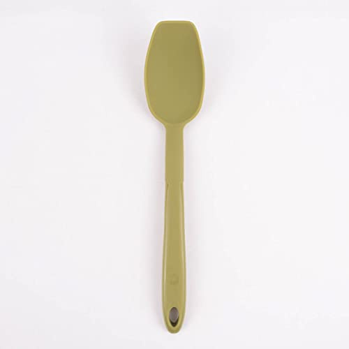 Kochblume Soßenlöffel S | Premium-Silikon & BPA frei| Hitzebeständig | Spülmschinenfest | 24cm | Farbe: olive