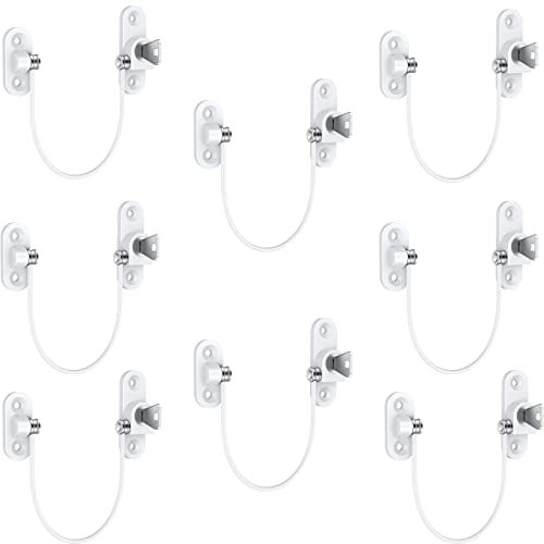 HOMGEN Window Open Restrictors Popular 8pcs Window Restrictors Locks Baby Security Window Locks Window Restrictor for Upvc Safety Window Locks with Screws &Keys Perfect for Windows and Doors-White