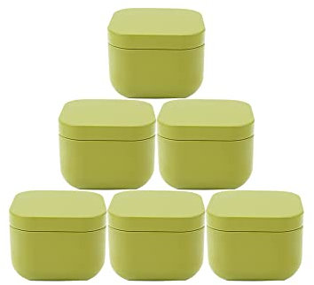Paquete de 10 latas de té cuadradas pequeñas, multicolor, exquisitas cajas de regalo y manualidades, contenedor de almacenamiento de alimentos (verde)