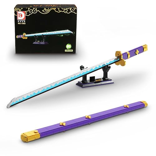 VLites Animes Schwert Katana Bausteine Modell Bausatz, 936 Teile 98.6cm MOC Yamato Sword Klemmbausteine mit Scheide und Halterung(1502)