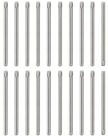 uxcell 1.5x30mm 304 Stainless Steel Dowel Pins, 20Pcs Knurled Head Flat Chamfered End Dowel Pin, Wood Bunk Bed Shelf Pegs Support Shelves Fasten Elements