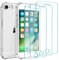 Whioltl Hülle für iPhone 6 und iPhone 6S mit 3 Stück Schutzfolie, 4 in 1 Durchsichtige Kratzfest Stoßfest Handyhülle, Rundumschutz Nicht Vergilbend Schutzhülle, Transparent Cover
