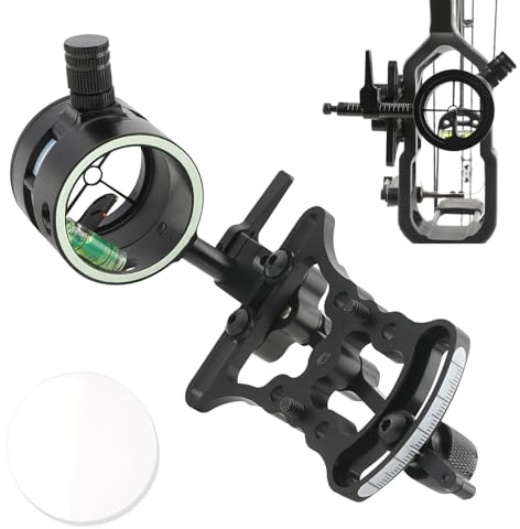 SHARROW Viseur pour Arc à Poulies 1 Broche 2 Points de Visée 0.019 Aluminium Ajustement Rapide Double Pin Visières pour Arc Composé Chasse et Tir à l'arc