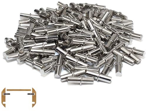 ieron 60 pz 5 x 20 mm Supporto per Mensole in Metallo per Ripiani Supporto per Mensole Regolabili Staffa per Mobili Ferramenta per Armadietto Armadio Perni per Mensole